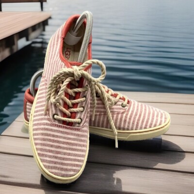 Baskets de plage UGG pour femme 9,5 Eyan 2 nautiques blanches rouges acheter rayées côtières décontractées