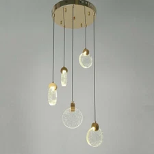 LED K9 Crystal Pendant Light Bedside Chandelier Dining Room Island Ceiling Lamp