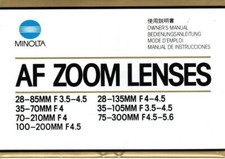 Minolta AF Zoom Lenses owner's manual 8 pages/1984 