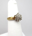 10K yellow Gold 19 Diamond Tiered Cluster Cocktail Ring Size 4.5 [R258] — photo 3