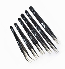 Anti-static Stainless Steel Non-magnetic Elbow Elastic Fine Tip Straight Tweezer