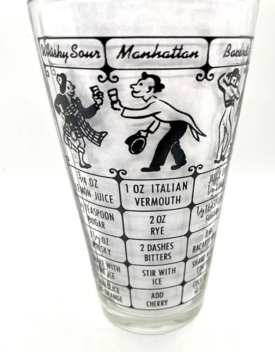Vintage Recipe Cocktail Federal Glass 16 Oz.  Mixer Glass