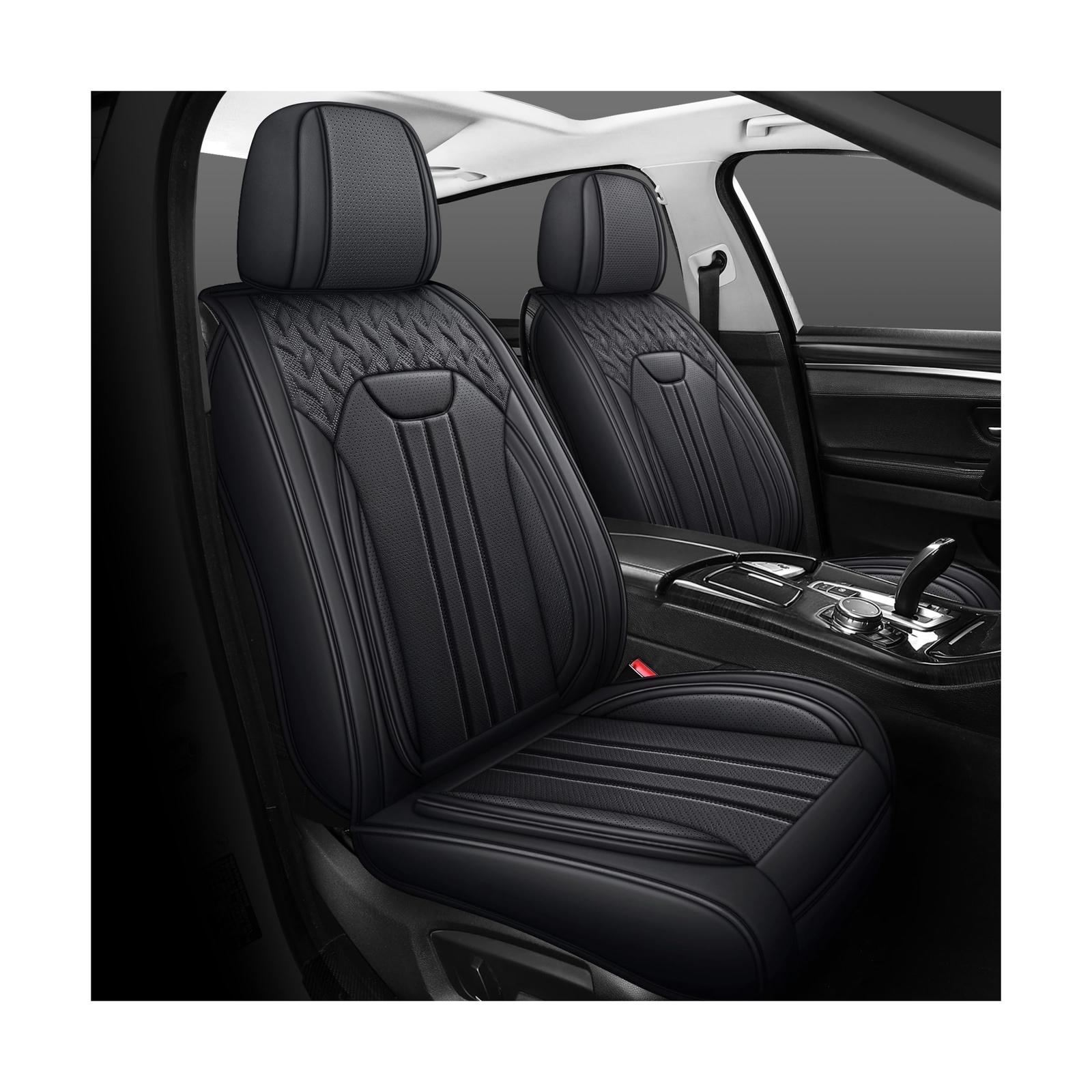 LINGVIDO Waterproof Breathable Faux Leather Car Seat Cover Full Set for SUV Trucks