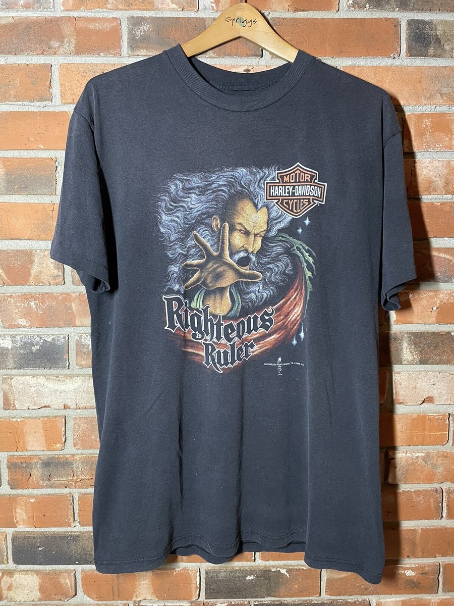 Vintage Harley Davidson 3d Emblem Righteous Ruler Wizard Single