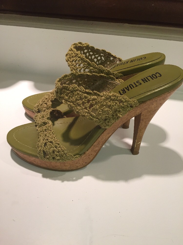 Talons Hauts Colin Stuart - Crochet Talon Liège, Plateforme Stiletto - Taille 6.5 - Vert Avocat