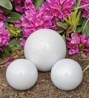 Dekokugel 3Er Set 15-10-10 Cm Edelstahl Weiß Poliert Kugel Dekorationskugel