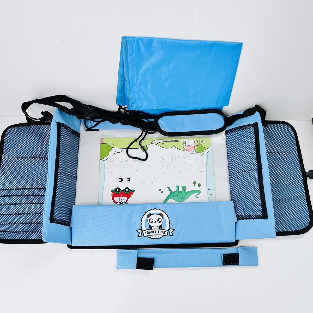 Kids Car Seat Travel Tray Activity Tray For Toddler Baby Travel Desk, Blue
