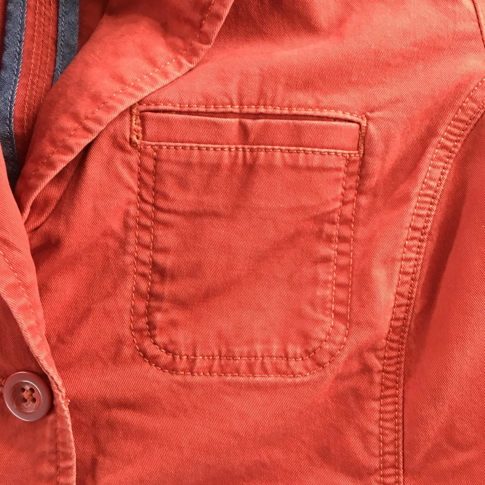 Chaqueta Blazer Eddie Bauer Mujer 2P Rojo Mezcla Algodón Manga Larga Bolsillo Frontal Foto 4 de 4