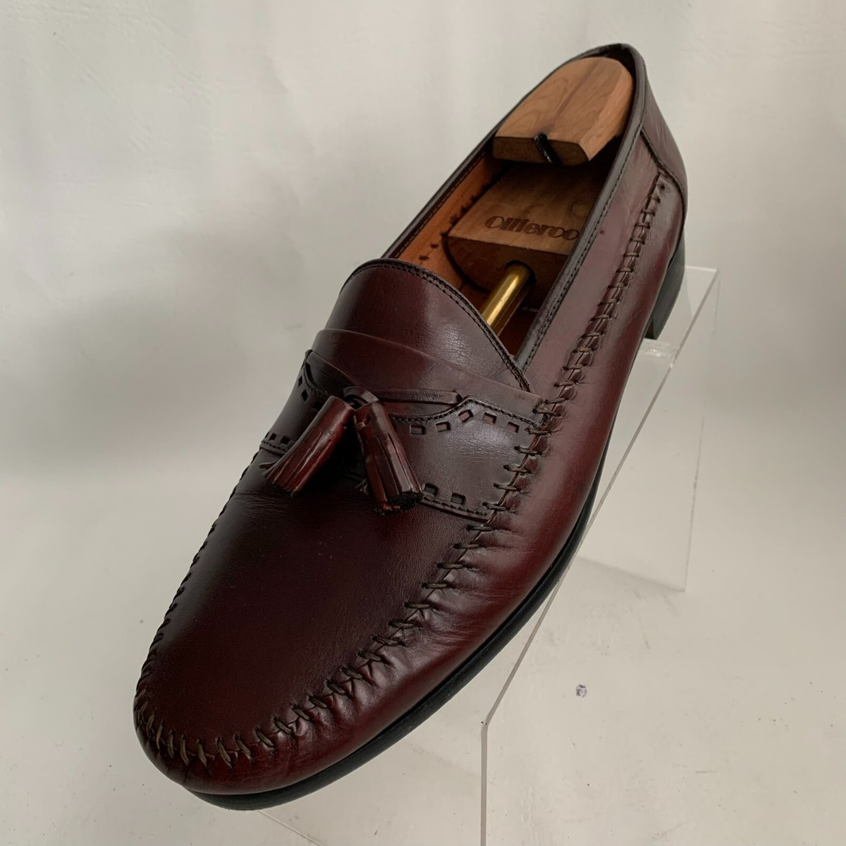 Sandro Muscolini Angelo Loafers Burgundy Leather Tassel Moc Round