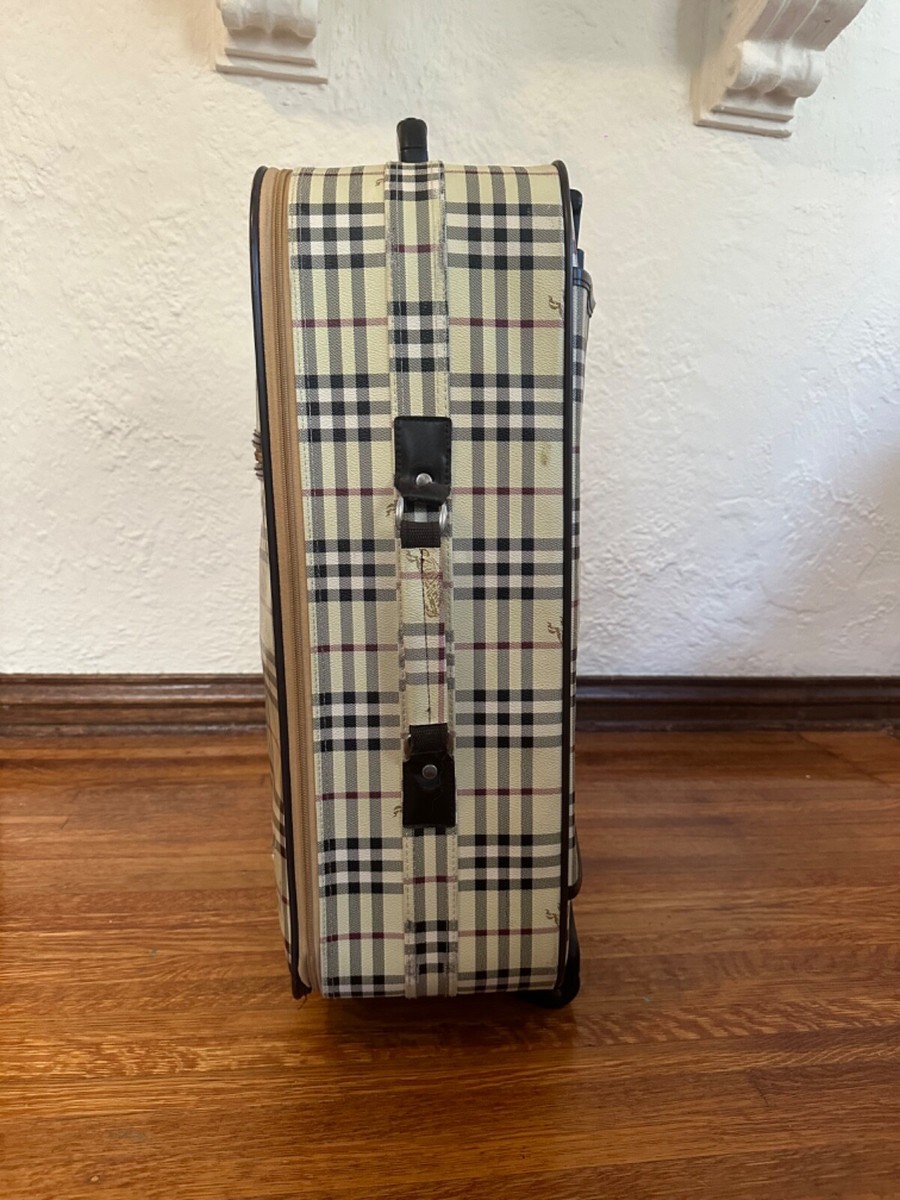 Vintage leather Burberrys of London Blue Label suitcase with Vintage leather Burberrys of London Blue Label suitcase with