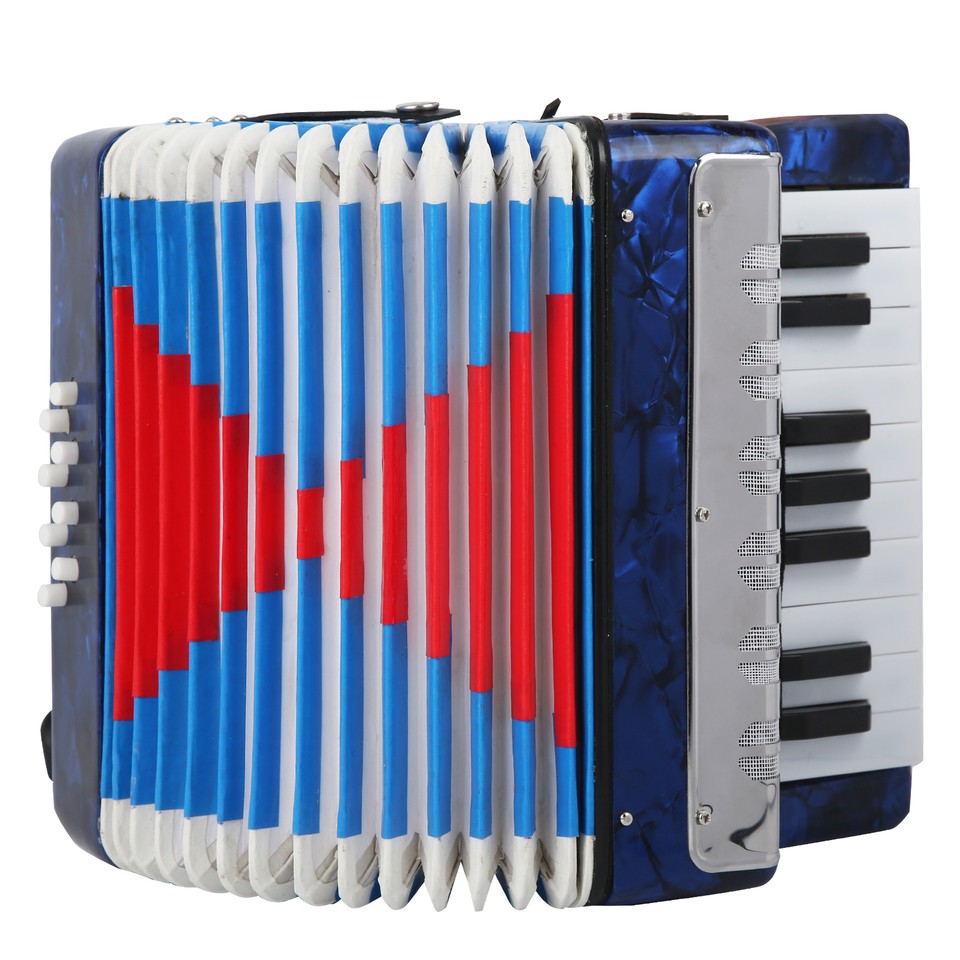 17 Key Accordion For Kids Beginners Musical Instrument Deep Blue ABS ...
