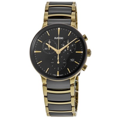 New Rado Centrix Quartz Chronograph Black Dial Two-Tone Men's Watch R30211152