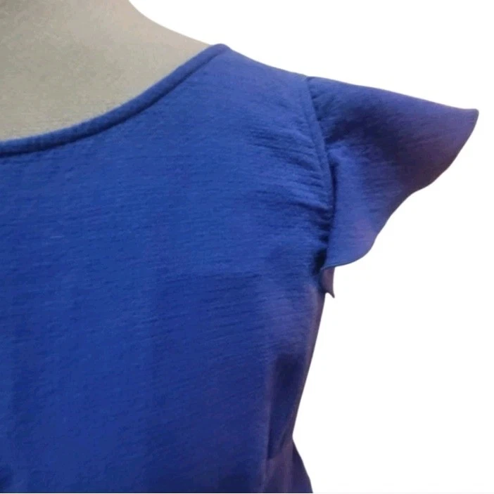 Vestido Emilio Pucci Azul Volantes Lana Virgen/Seda Talla 12 Foto 3 de 4