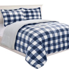 Elegant Comfort 3-Piece Buffalo Lodge-Plaid Comforter Set, Luxurious, Heavyweigh