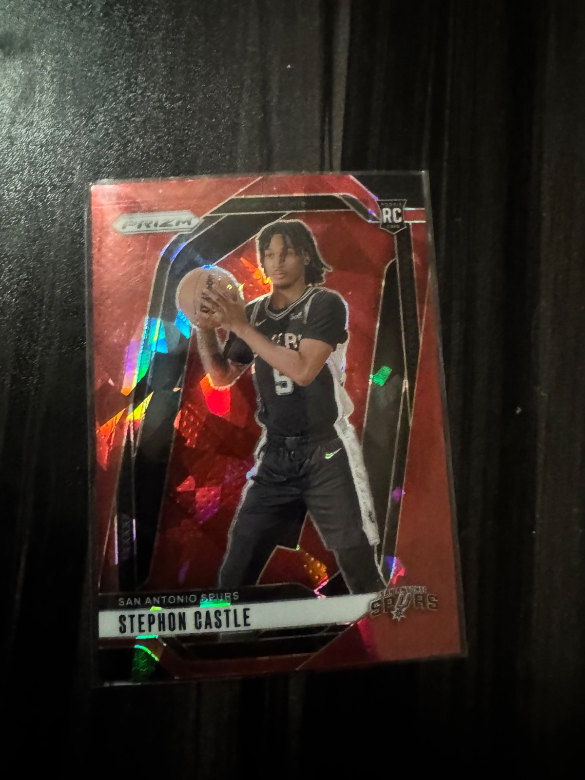 2024-25 Panini Prizm Stephon Castle Red Cracked Ice RC #234 Spurs