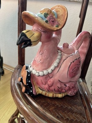 Blue Sky Teekanne Miss Precious Flamingo'', neuwertig, Sammlungsauflösung!