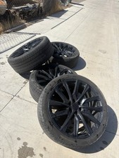 All Black Rims Size 24 Rim with Tires No Punctured Rims-used Great Condition