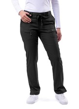 Adar Pro Scrubs for Women - Skinny Leg Yoga Scrub Pants Large Black