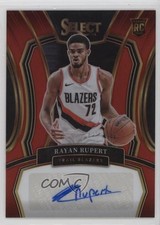 2023-24 Panini Select Rookie Signatures Red Prizm 24/99 Rayan Rupert Auto 7rv