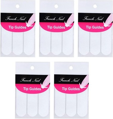 240Pcs White French Manicure Nail Art Stickers Moon Shape Design Decals