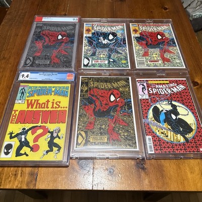 Lot of 6 Spider-Man #1 CGC grades 9.8. Gold, Silver, Green 300 Todd McFarland 