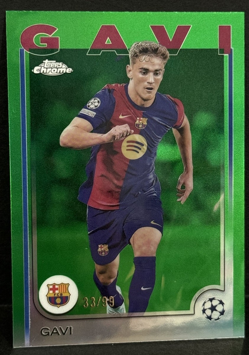 2024-25 Topps Chrome UCC Barcelona Gavi Green Refractor /99 | eBay