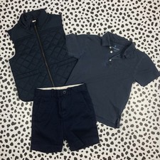J.CREW CREWCUTS NEW Boys' Navy Puffer Vest Short Tee Bundle XS BJ375 L1655 BX081