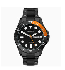 Sekonda Gents Black Stainless Steel 44mm Sports Watch 30120