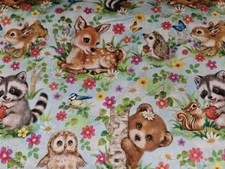 LINED WINDOW VALANCE CURTAIN 42 X 15 NURSERY BABY FOREST ANIMALS FLORAL