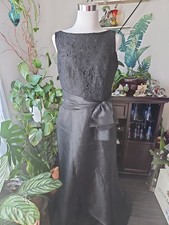 Noir by Lazaro Black Lace Evening Gown