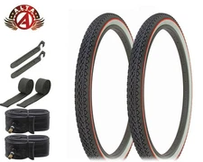 ALTA BICYCLE WIRE BEAD TIRES 26 x 2.125 RED LINE HEAVY DUTY DIAMOND 8pc SET.