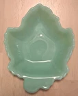 Vintage Anchor Hocking Fire King Jadeite Maple Leaf Nut Fruit Candy Bowl MCM