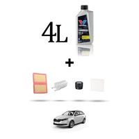 Hoffcar Wartungsset 4 Filter Und 4L ÖL FüR Skoda Fabia III (NJ3, NJ5) 1.0 TSI 7
