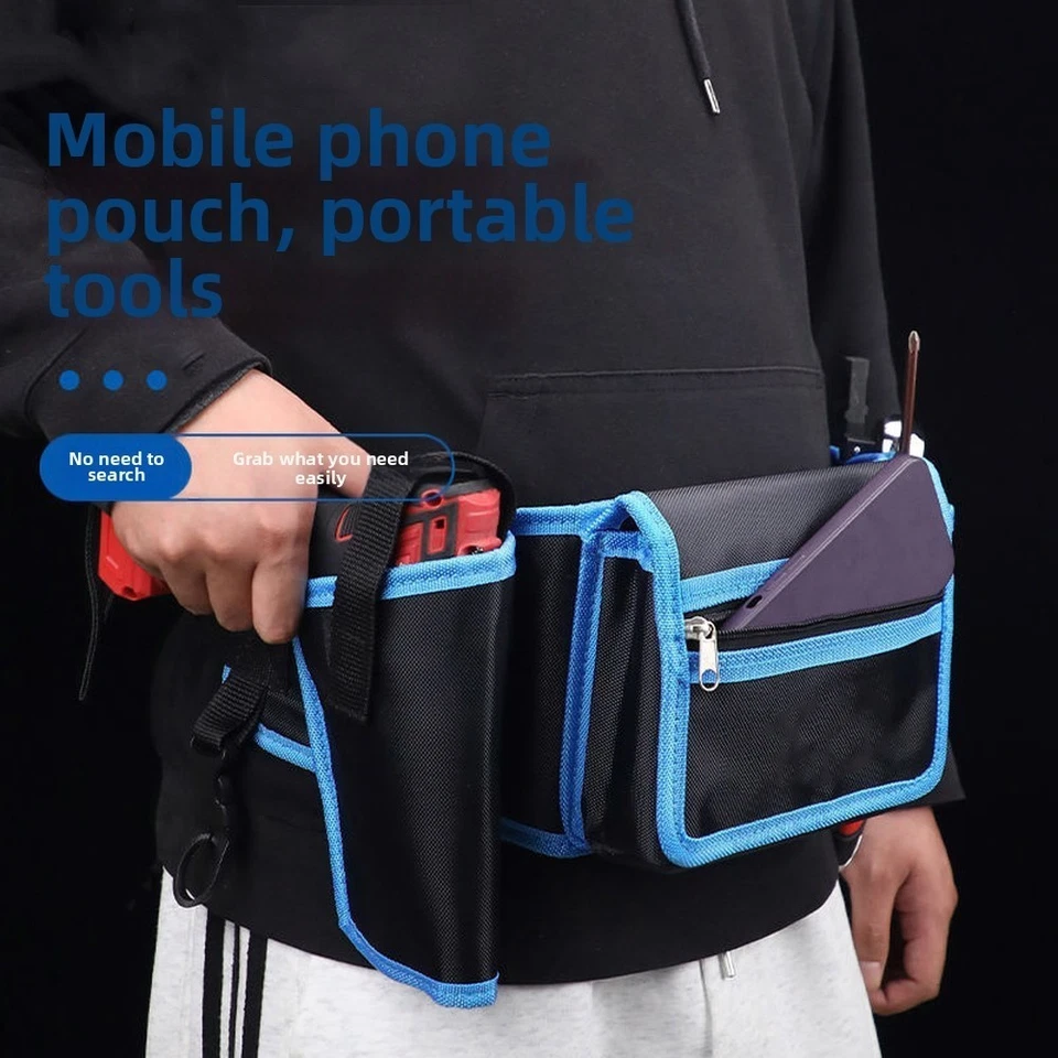 Adjustable Waterproof Tool Waist Bag with Five Pockets Suitable for Maintenance - Image 3 of 4