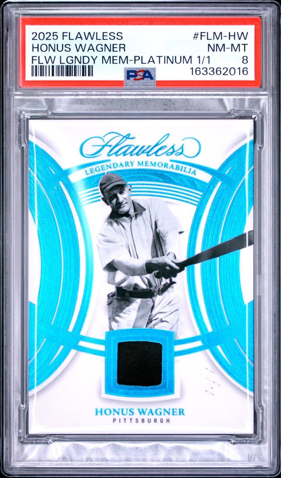 2025 PANINI FLAWLESS FLAWLESS LEGENDARY MEMORABILIA HONUS WAGNER 1/1 PSA 8 view 1