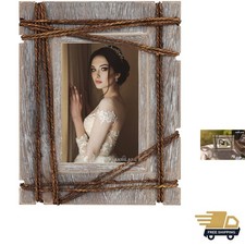 4x6 Picture Frame Wood Rustic Decorative Distressed  Vintage Looking Photo F...
