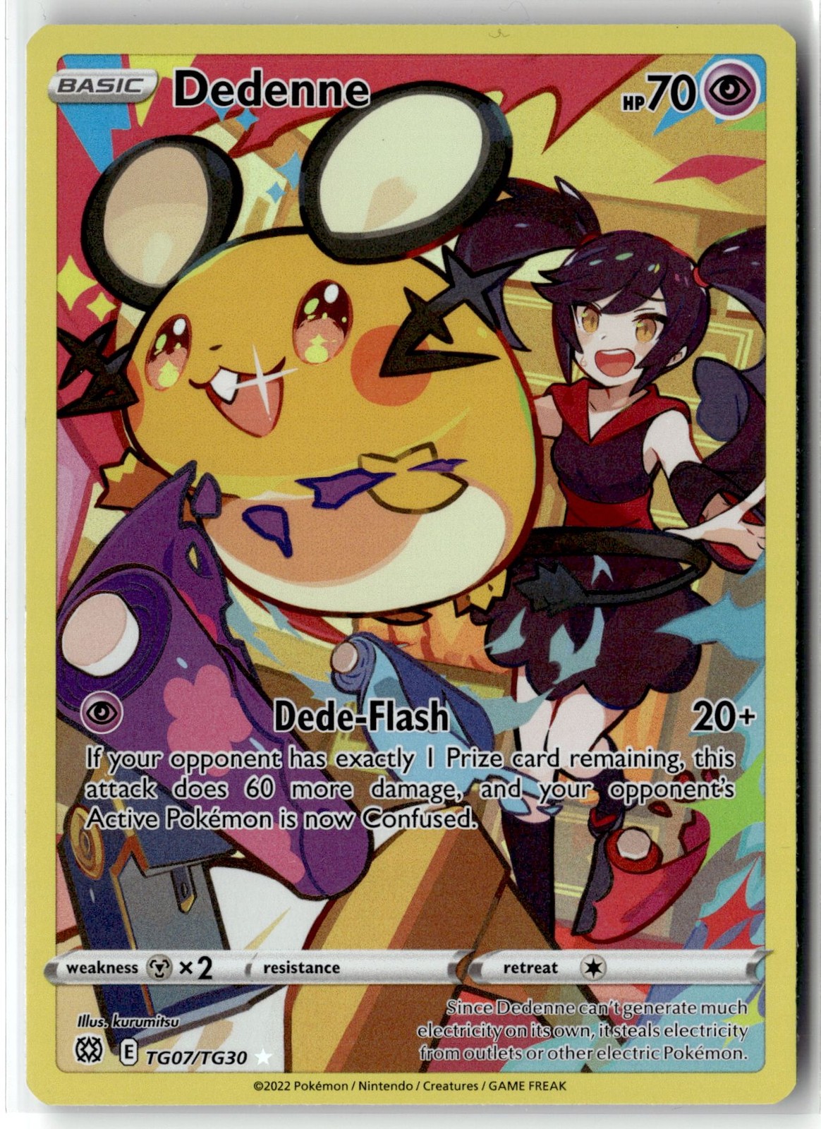 Dedenne ⭐️ TG07/TG30 Holo Brilliant Stars Trainer Gallery Pokemon NM