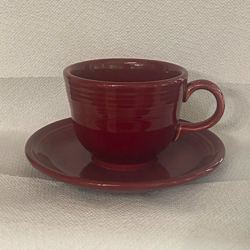 Fiestaware Claret Teacup and Saucer set