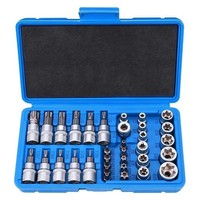 "Torx-SteckschlüSselsatz 34-Teilig 3/8\" Antrieb Chrom-Vanadium Stahl Silber"