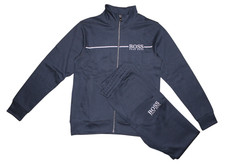 HUGO BOSS MEN FULL ZIP TRACKSUIT SET IN DARK BLUE COLOR SIZE S SMALL