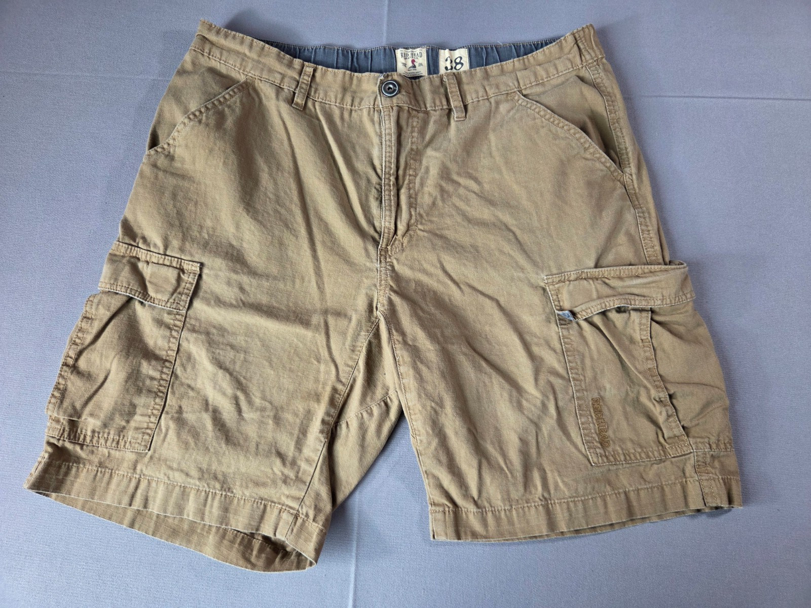 Red Head Cargo Shorts Mens 38 Tan Utility Outdoor Hiking Cotton