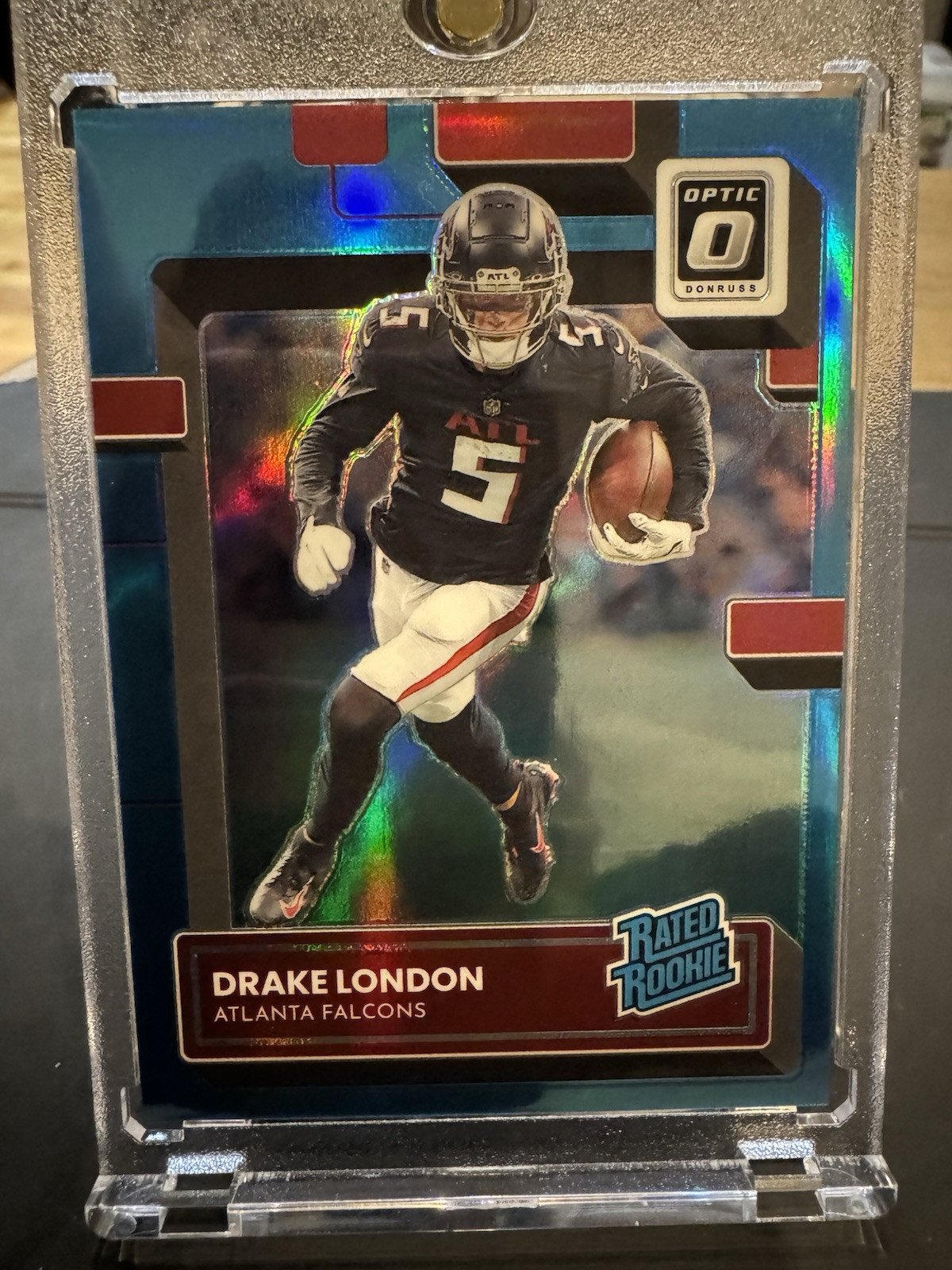 2022 Panini Donruss Optic Drake London /299 Rated Rookie Aqua Prizm #207 Falcons