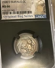 1938-D 5c Buffalo Nickel - NGC MS 66 Original Bag Fragment Nicely Toned!