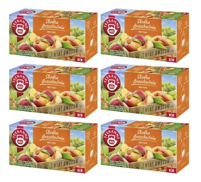Teekanne Pfirsich Tee 6x 20 Teebeutel - Süße Früchtetee Mischung mit Stevia