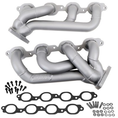 BBK for 14-18 GM Truck 5.3/6.2 1 3/4in Shorty Tuned Length Headers - Titanium