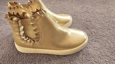 Cat And Jack Girls Golden Boots Size 12