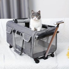 Black Extra Large Portable Pet Trolley Case, ...