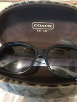 Coach Men's Black Oval Sunglasses Gray Lens Designer Plastic Frame