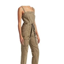 NWT Free People - Go West Utility Jumpsuit Belted Open Back Small
