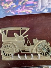 Solid Brass Key Holder Wall Mount Classic 1920s Car Automobile 5 Hook